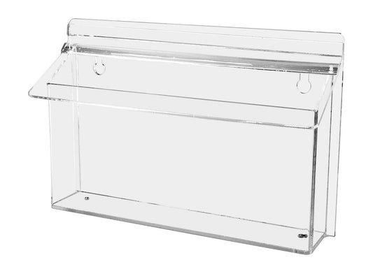 11"W x 4"H Outdoor Trifold Holder Wall Brochure Box with Lid