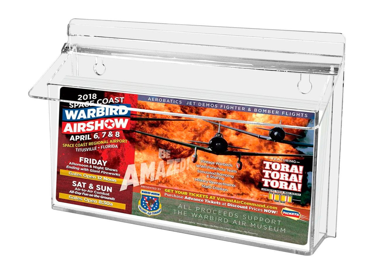 11"W x 4"H Outdoor Trifold Holder Wall Brochure Box with Lid