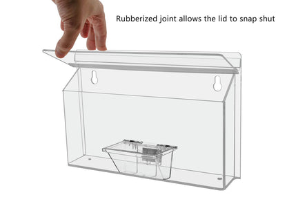 11"W x 4"H Outdoor Trifold Holder Wall Brochure Bin with Card Box