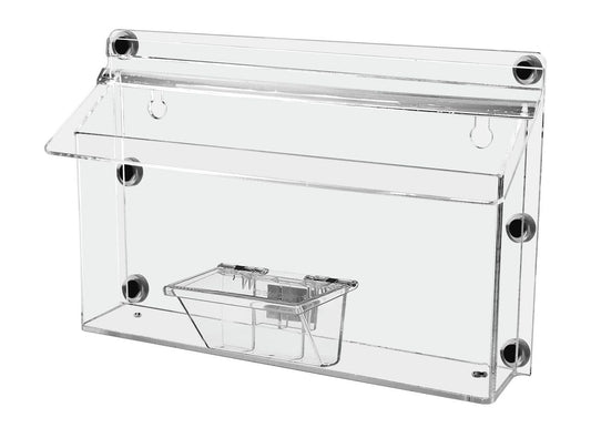 11"W x 4"H Magnetic Outdoor Trifold Brochure Holder with Card Box