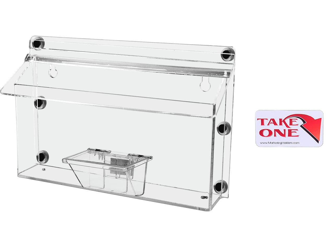 11"W x 4"H Magnetic Outdoor Trifold Brochure Holder with Card Box