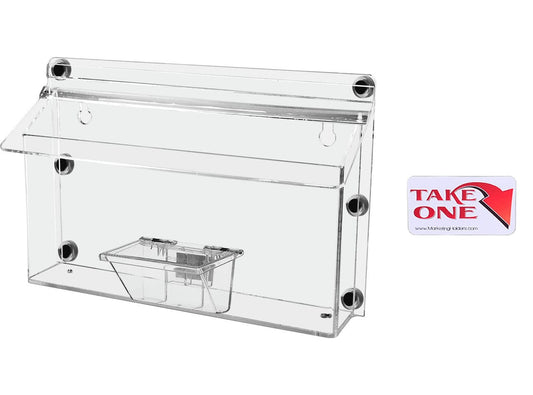 11"W x 4"H Magnetic Outdoor Trifold Brochure Holder with Card Box