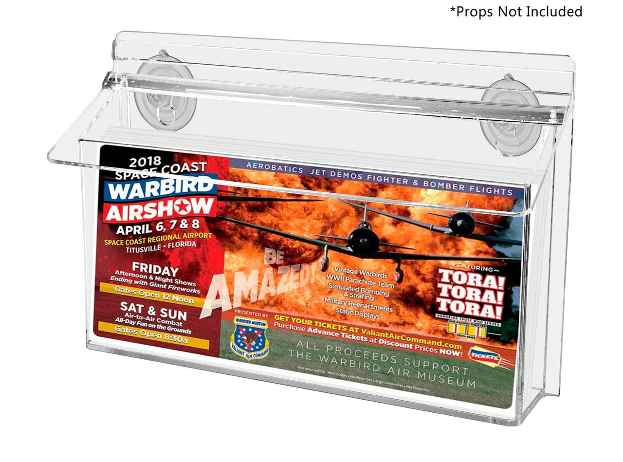 11"W x 4"H Suction Cup Outdoor Trifold Holder Window Mount