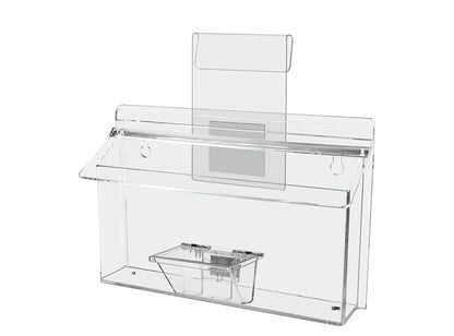 11"W x 4"H Outdoor Window Hook Brochure Holder with Card Box