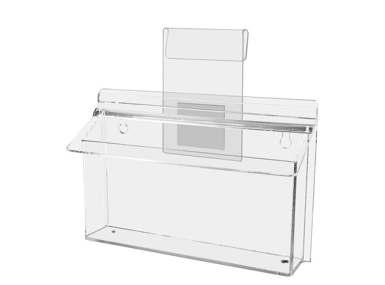 11"W x 4"H Outdoor Window Hook Trifold Holder Brochure Box