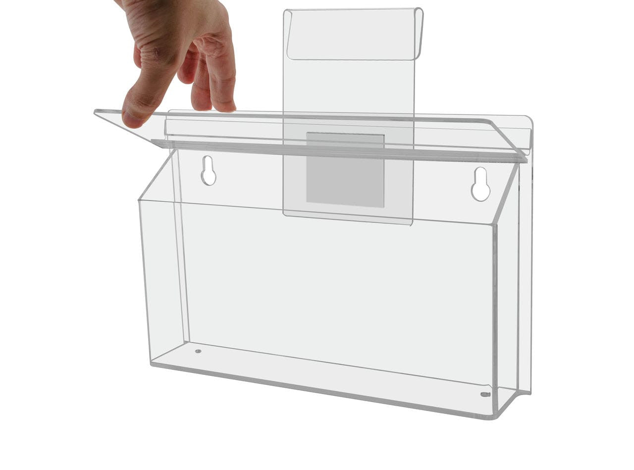 11"W x 4"H Outdoor Window Hook Trifold Holder Brochure Box