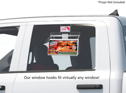 11"W x 4"H Outdoor Window Hook Trifold Holder Brochure Box