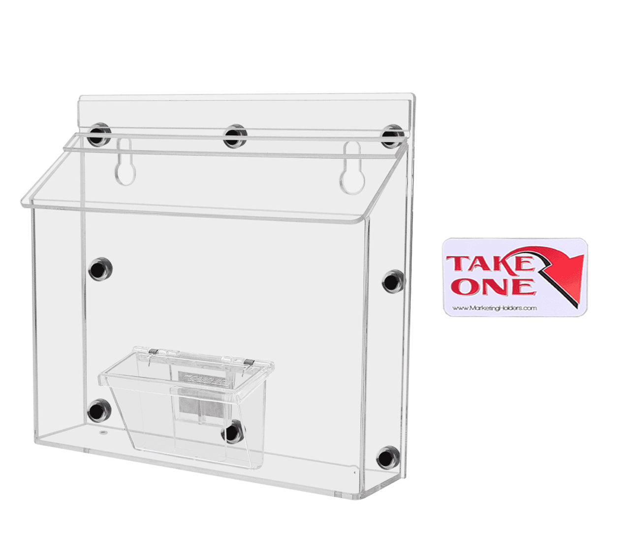 11"W x 8.5"H Magnetic Outdoor Flyer Holder with Card Box