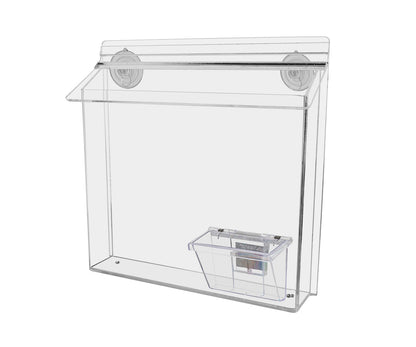 11"W x 8.5"H Suction Cup Outdoor Flyer Holder with Card Box