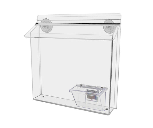 11"W x 8.5"H Suction Cup Outdoor Flyer Holder with Card Box