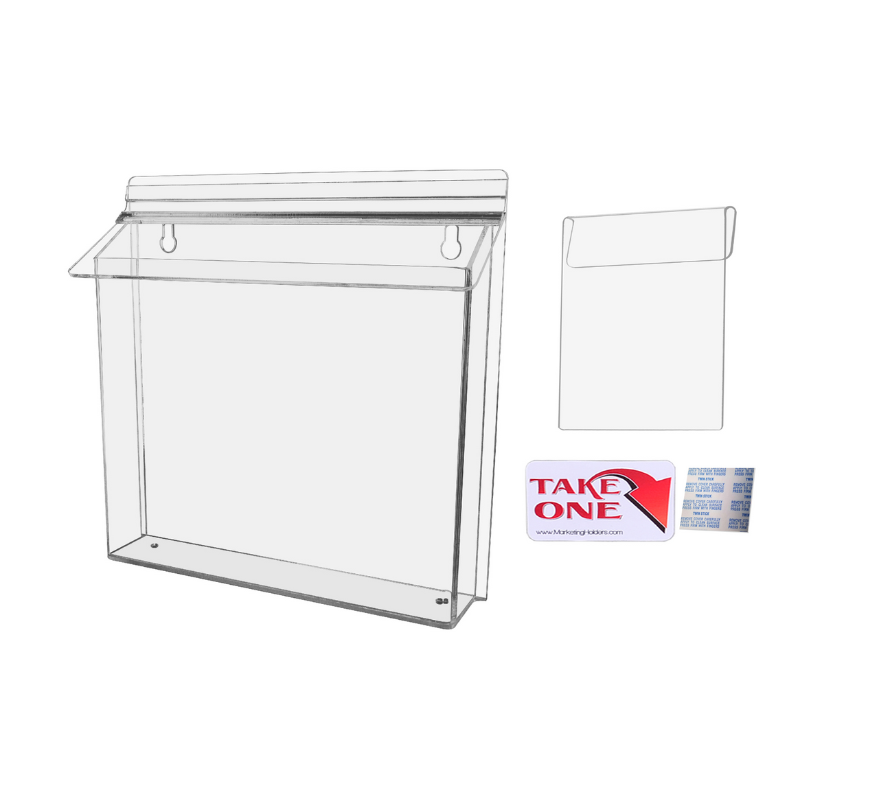 11"W x 8.5"H Outdoor Window Hook Flyer Holder Brochure Box