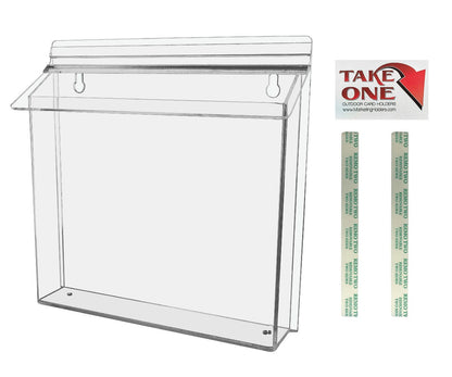 11"W x 8.5"H Outdoor Flyer Holder Wall Brochure Box with Lid
