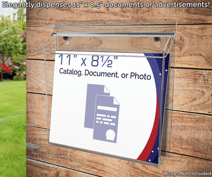 11"W x 8.5"H Outdoor Flyer Holder Wall Brochure Box with Lid