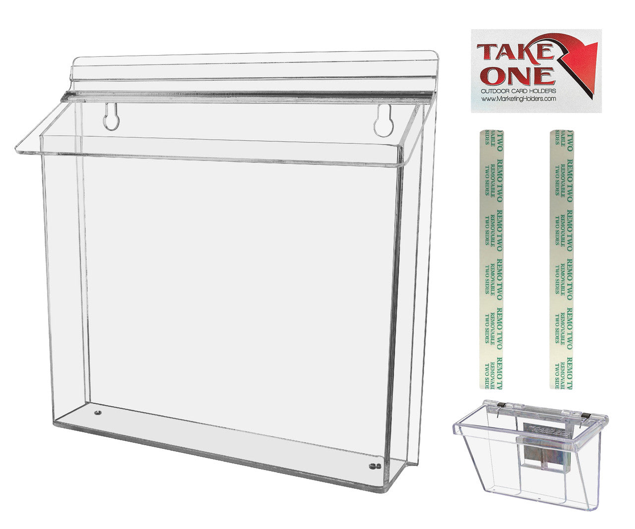 11"W x 8.5"H Outdoor Brochure Holder Flyer Wall Box with Card Box