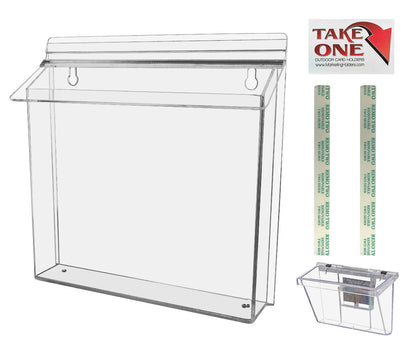 11"W x 8.5"H Outdoor Brochure Holder Flyer Wall Box with Card Box