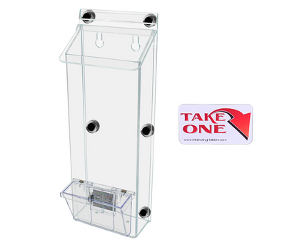 4"W x 11"H Magnetic Outdoor Trifold Brochure Holder with Card Box