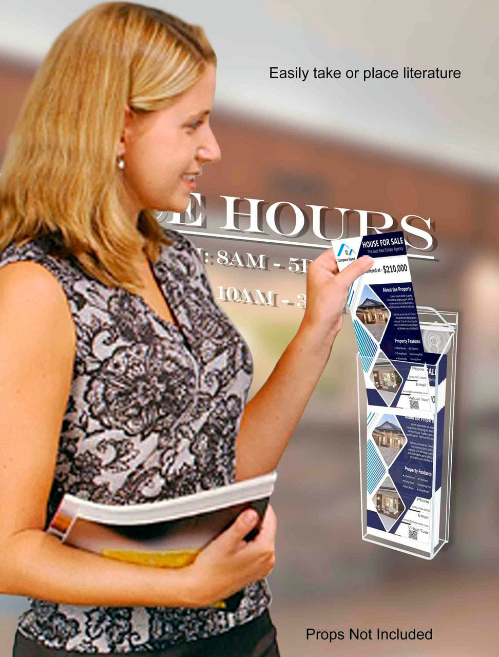 4"W x 11"H Suction Cup Outdoor Brochure Holder Window Mount