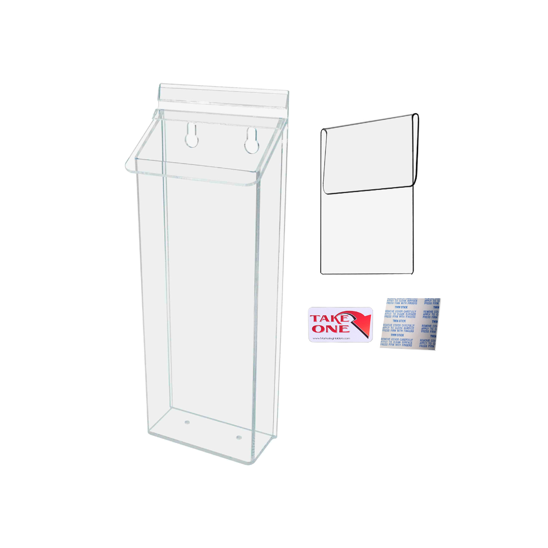 4"W x 11"H Outdoor Window Hook Trifold Holder Brochure Box