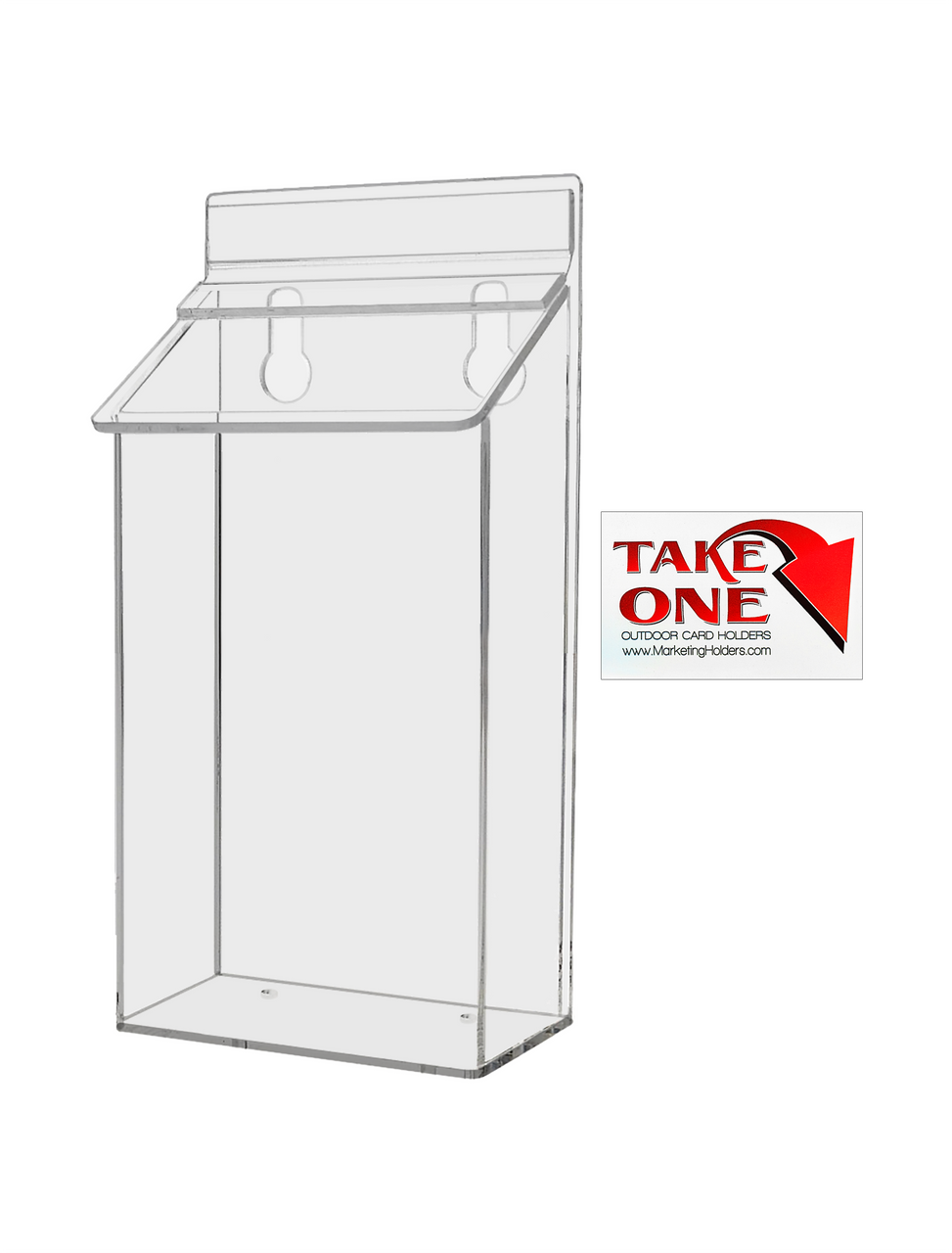 4"W x 6"H Outdoor Postcard Holder Wall Brochure Box with Lid