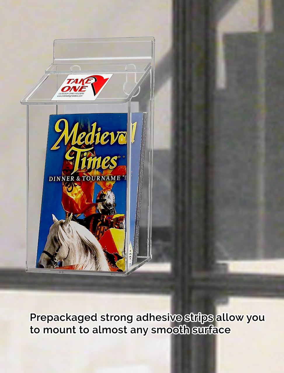 4"W x 6"H Outdoor Postcard Holder Wall Brochure Box with Lid