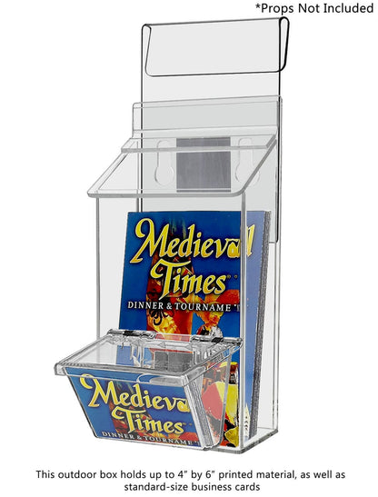 4"W x 6"H Outdoor Window Hook Postcard Holder with Card Box