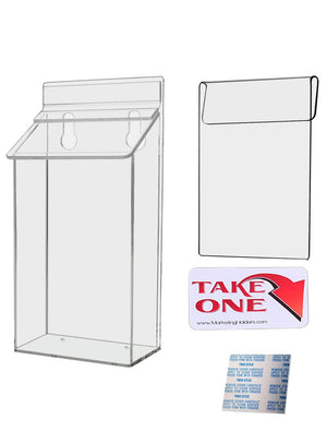 4"W x 6"H Outdoor Window Hook Postcard Holder Brochure Box
