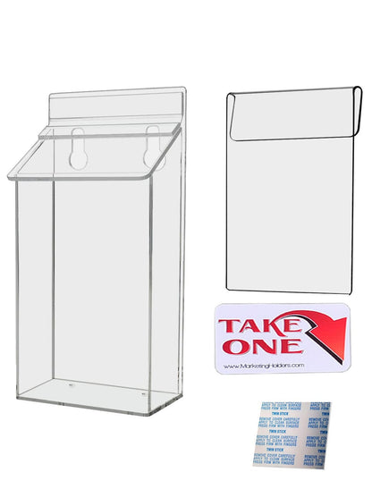 4"W x 6"H Outdoor Window Hook Postcard Holder Brochure Box