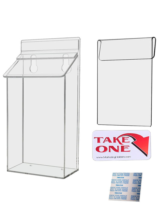 4"W x 6"H Outdoor Window Hook Postcard Holder Brochure Box