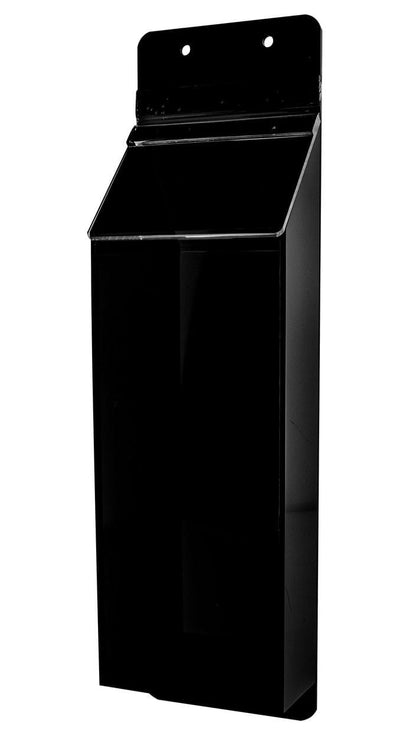 4"W x 9"H Outdoor Brochure Holder Wall Clear and Black Box