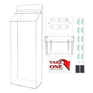 4"W x 9"H Outdoor Brochure Holder with Lid and Grab A Card Box