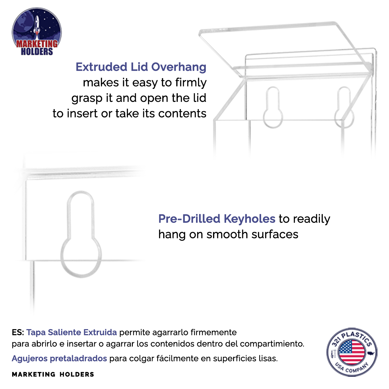 4"W x 9"H Outdoor Brochure Holder with Lid and Grab A Card Box