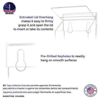 4"W x 9"H Outdoor Brochure Holder with Lid and Grab A Card Box