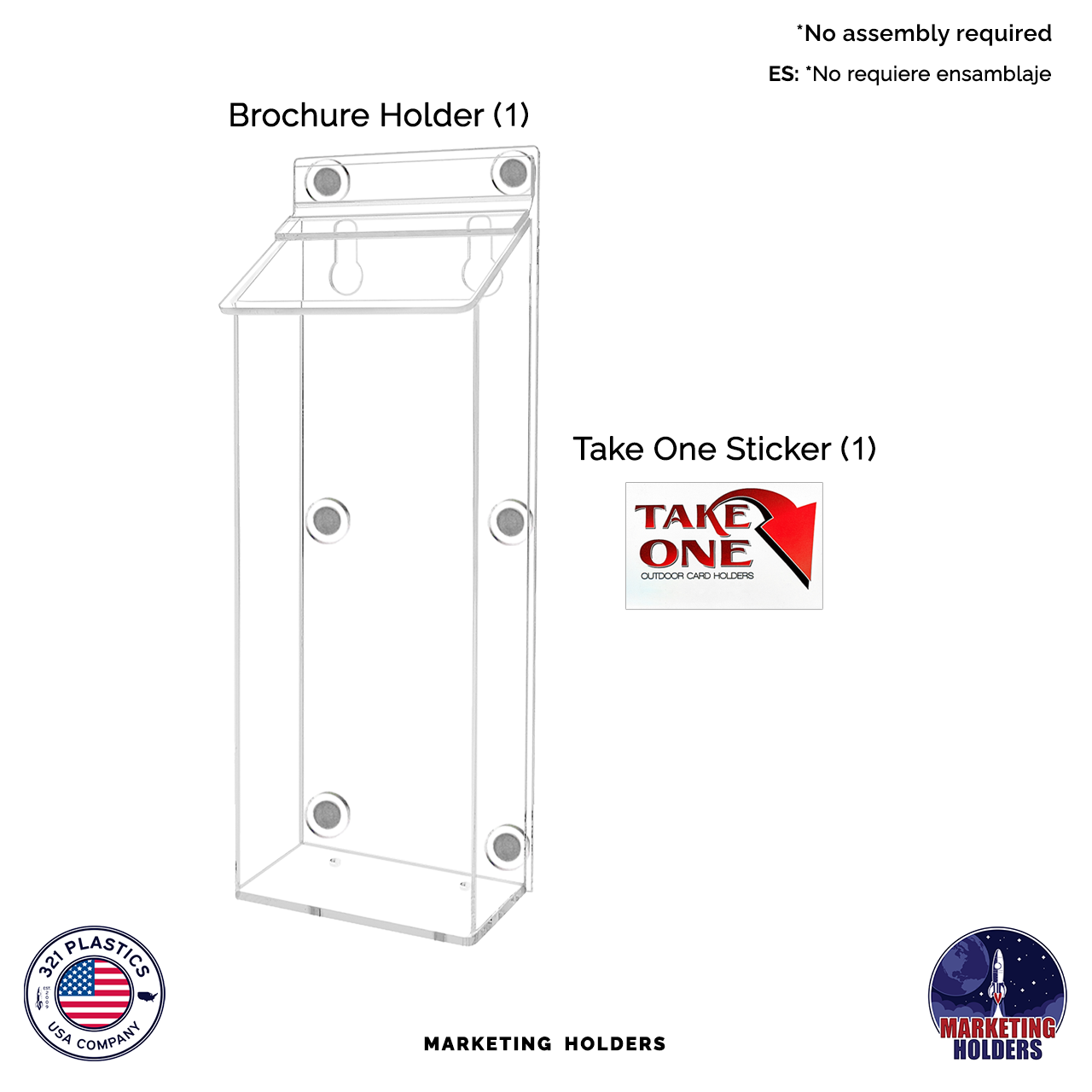 4"W x 9"H Magnetic Outdoor Brochure Holder Trifold Box with Lid