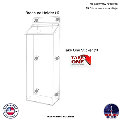 4"W x 9"H Magnetic Outdoor Brochure Holder Trifold Box with Lid