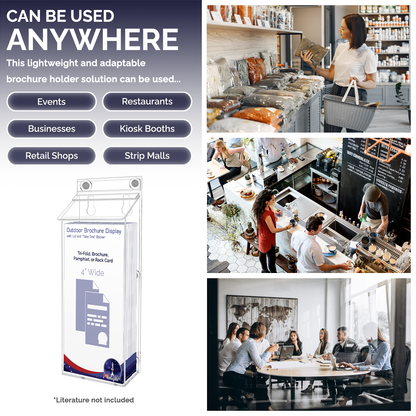 4"W x 9"H Magnetic Outdoor Brochure Holder Trifold Box with Lid