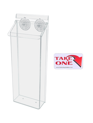 4"W x 11"H Suction Cup Outdoor Brochure Holder Window Mount