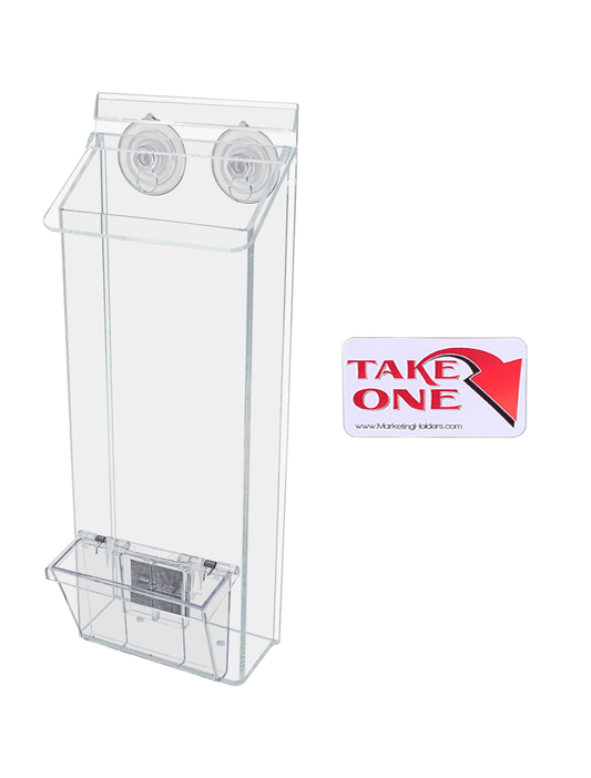 4"W x 11"H Suction Cup Outdoor Trifold Holder with Card Box