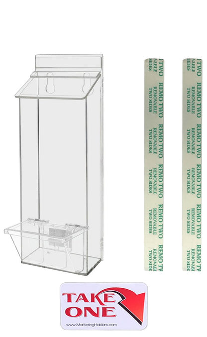 4"W x 9"H Outdoor Trifold Holder Wall Brochure Bin with Card Box