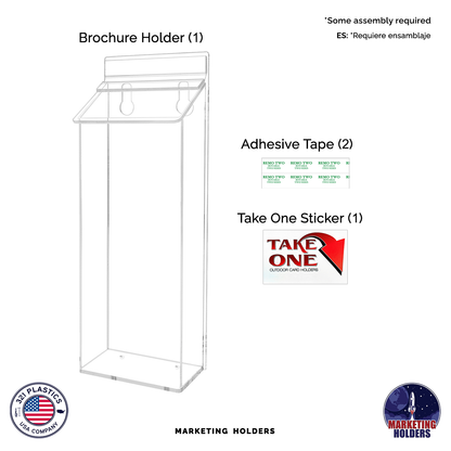 4"W x 9"H Outdoor Trifold Holder Wall Brochure Box with Lid