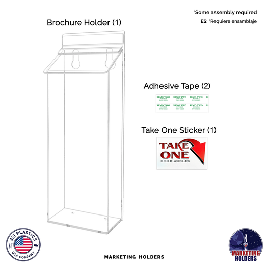4"W x 9"H Outdoor Trifold Holder Wall Brochure Box with Lid