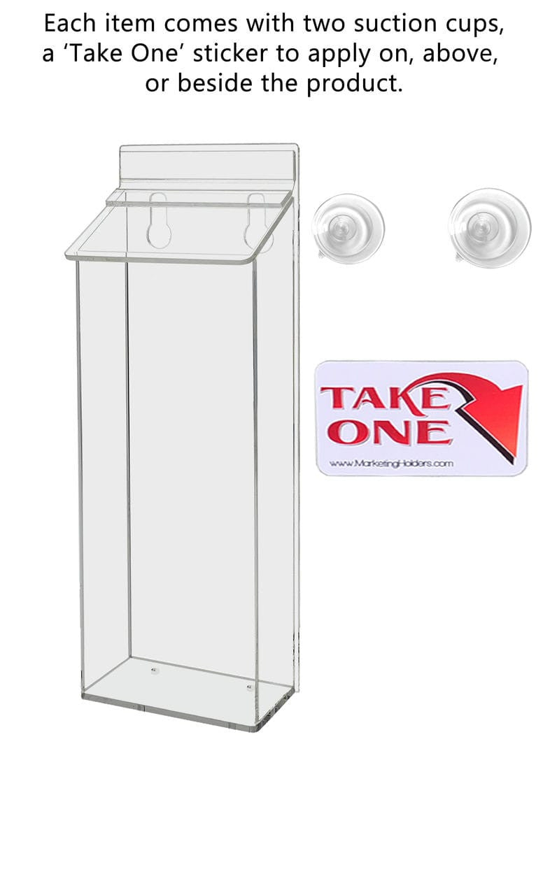 4"W x 9"H Suction Cup Outdoor Brochure Holder Window Mount