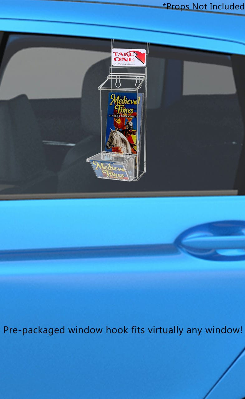 4"W x 6"H Outdoor Window Hook Postcard Holder with Card Box