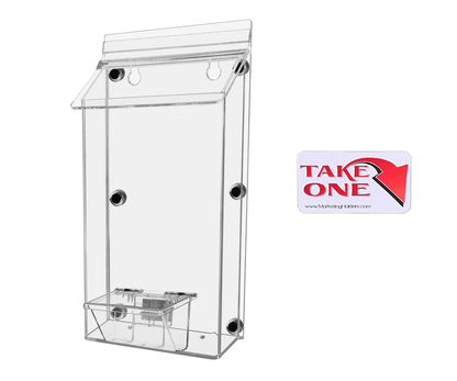 6"W x 10"H Magnetic Outdoor Bifold Brochure Holder with Card Box