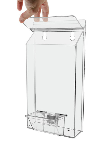 6"W x 10"H Outdoor Bifold Holder Wall Brochure Bin with Card Box