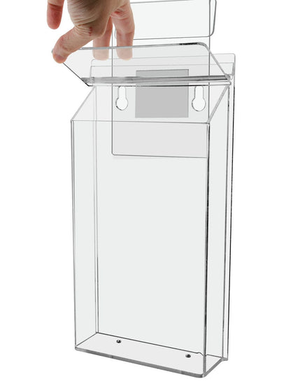 6"W x 10"H Outdoor Window Hook Bifold Holder Brochure Box