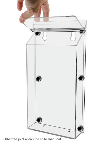 6"W x 10"H Magnetic Outdoor Brochure Holder Bifold Box with Lid