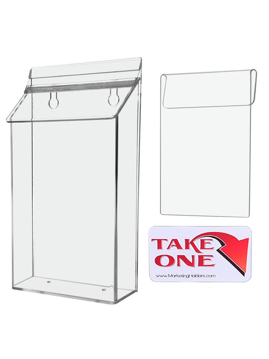 6"W x 10"H Outdoor Window Hook Bifold Holder Brochure Box