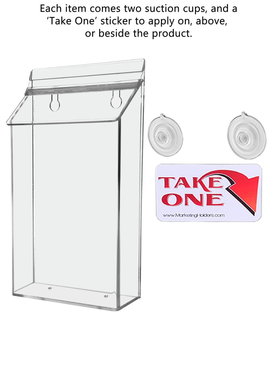 6"W x 10"H Suction Cup Outdoor Bifold Holder Window Mount