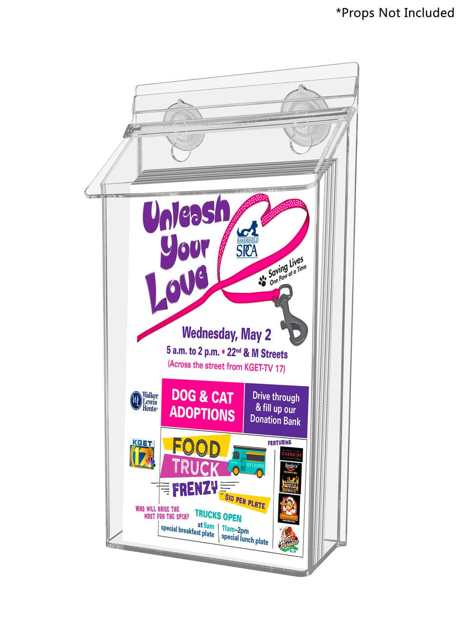 6"W x 10"H Suction Cup Outdoor Bifold Holder Window Mount