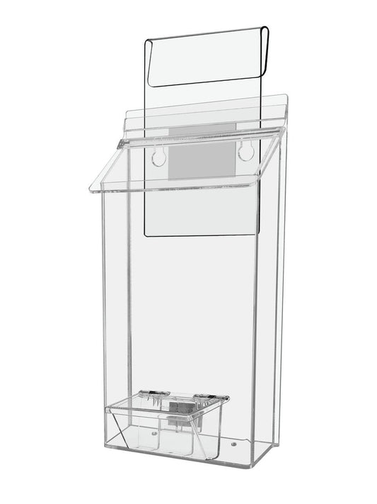 6"W x 10"H Outdoor Window Hook Brochure Holder with Card Box